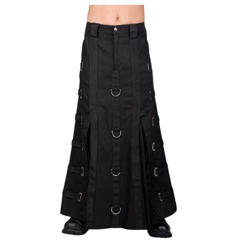 Women Trippe Goth Long Skirt Bondage Denim Women Gothic Rock Skirt For Sale